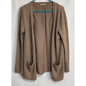 Garnet Hill size M Washable Cashmere Silk Back Cardigan Sweater Old Money g